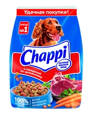 Корм сухой Chappi для собак с говядиной по-домашнему, 600г