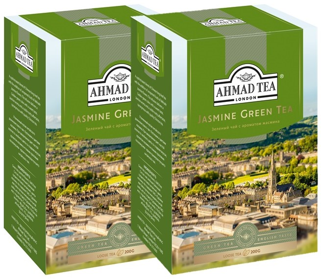 Изображение товара Чай Ahmad Tea зеленый листовой с жасмином, 200г x 2 шт