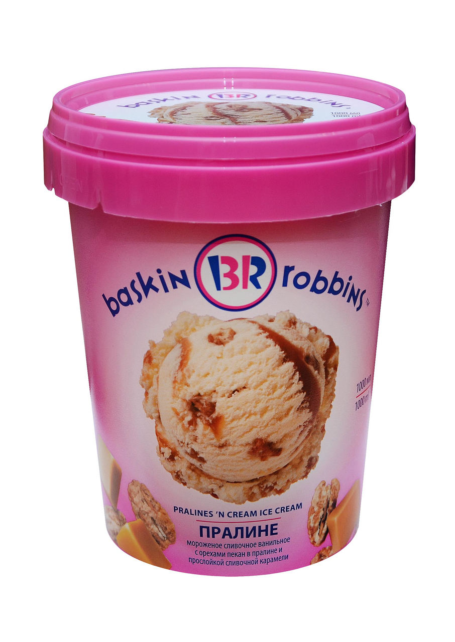 Мороженое Baskin Robbins Пломбир пралине, 600г купить с доставкой на дом,  цены в интернет-магазине