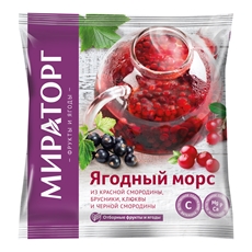 Морс ягодный Мираторг Смородина-брусника-клюква замороженный, 300г
