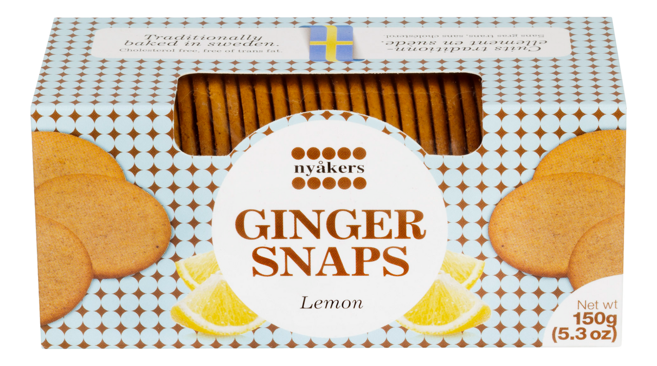 Печенье имбирное Nyakers Ginger Snaps с лимоном, 150г