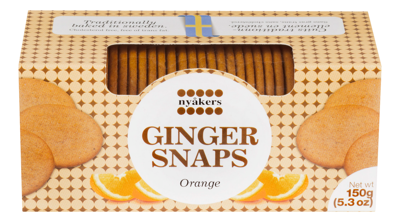 Печенье имбирное Nyakers Ginger Snaps с апельсином, 150г