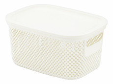 Корзина для хранения Hobby Life Nickel с крышкой белая 17.2 x 23.6 x 12.2см, 3.5л