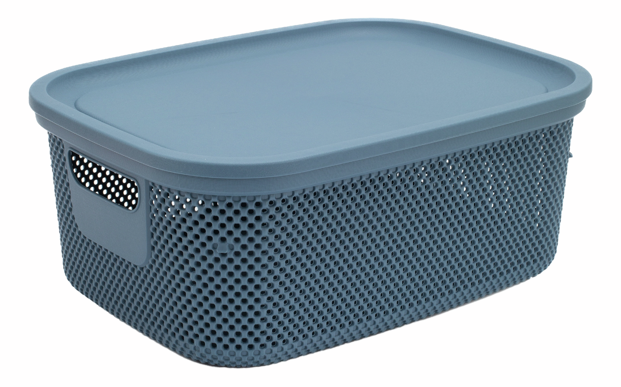 Корзина для хранения Hobby Life Nickel с крышкой синяя 28.5 x 38 x 15.2см, 12л
