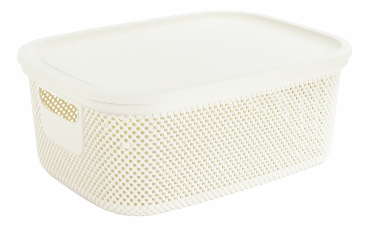 Корзина для хранения Hobby Life Nickel с крышкой белая 28.5 x 38 x 15.2см, 12л