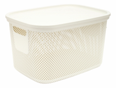 Корзина для хранения Hobby Life Nickel с крышкой белая 28.5 x 38 x 22.2см, 18л