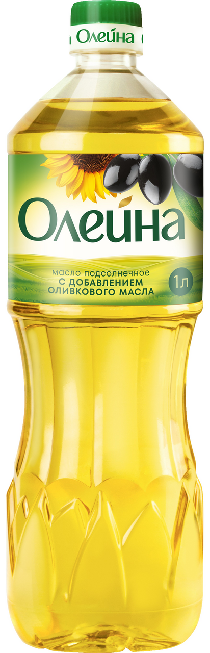 Изображение товара Масло подсолнечное Олейна с добавлением оливкового масла, 1л