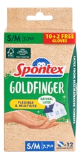 Перчатки латексные Spontex Goldfinger размер S-M, 12шт