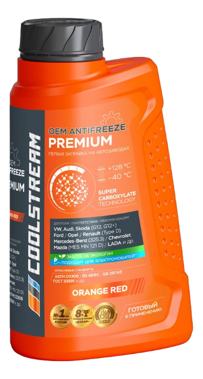 Антифриз Coolstream Premium Orange-Red, 930г