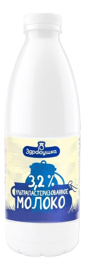 Молоко Здравушка ультрапастеризованное 3.2%, 930мл