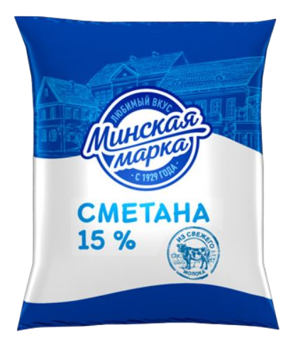 Сметана Минская марка 15%, 400г