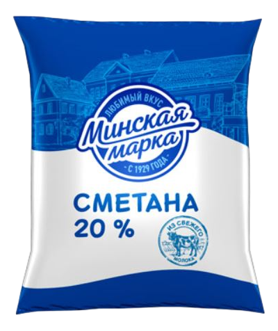 Сметана Минская марка 20%, 400г