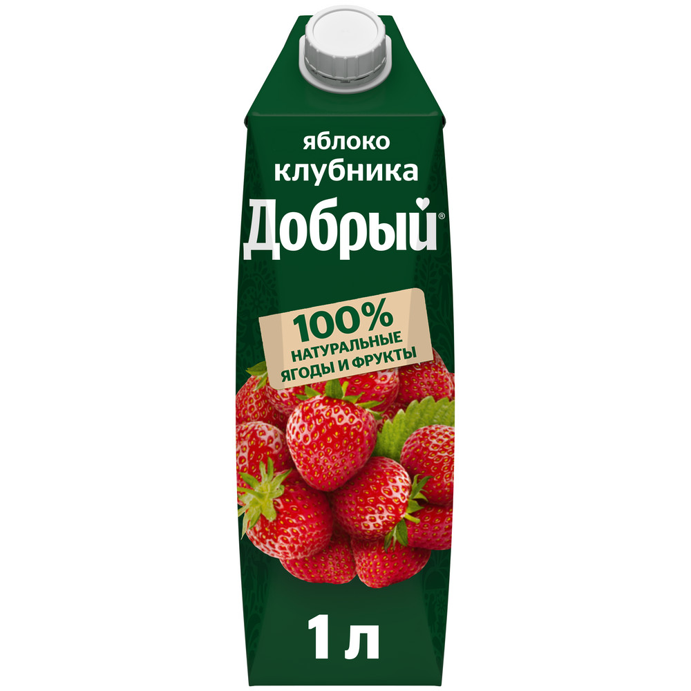 Напиток сокосодержащий Добрый Яблоко-Клубника, 1л купить с доставкой на дом,  цены в интернет-магазине