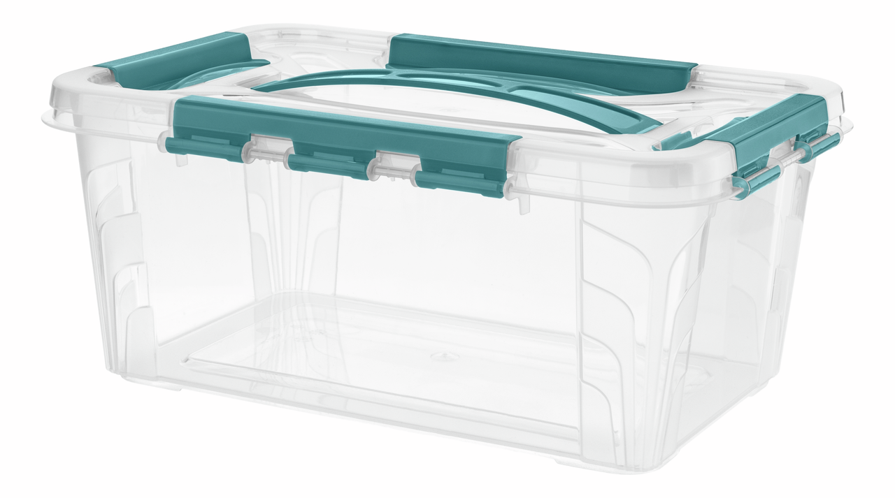 Контейнер для хранения Econova Grand Box голубой с крышкой 29 x 19 x 12.4, 4.2л