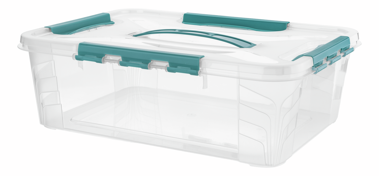 Контейнер для хранения Econova Grand Box голубой с крышкой 39 x 29 x 12.4л, 10л