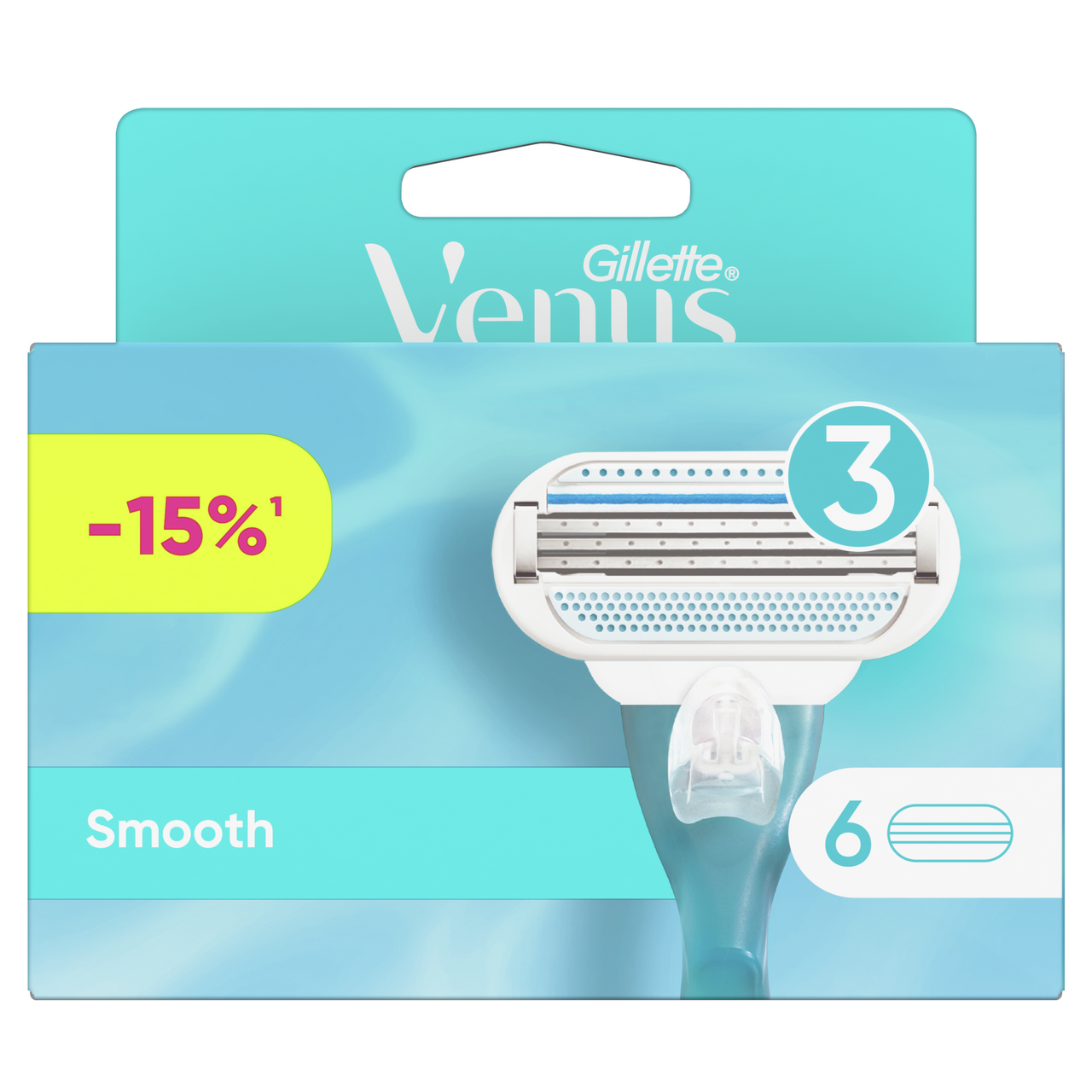 Изображение товара Кассеты сменные Gillette Venus Smooth 3 лезвия, 6шт
