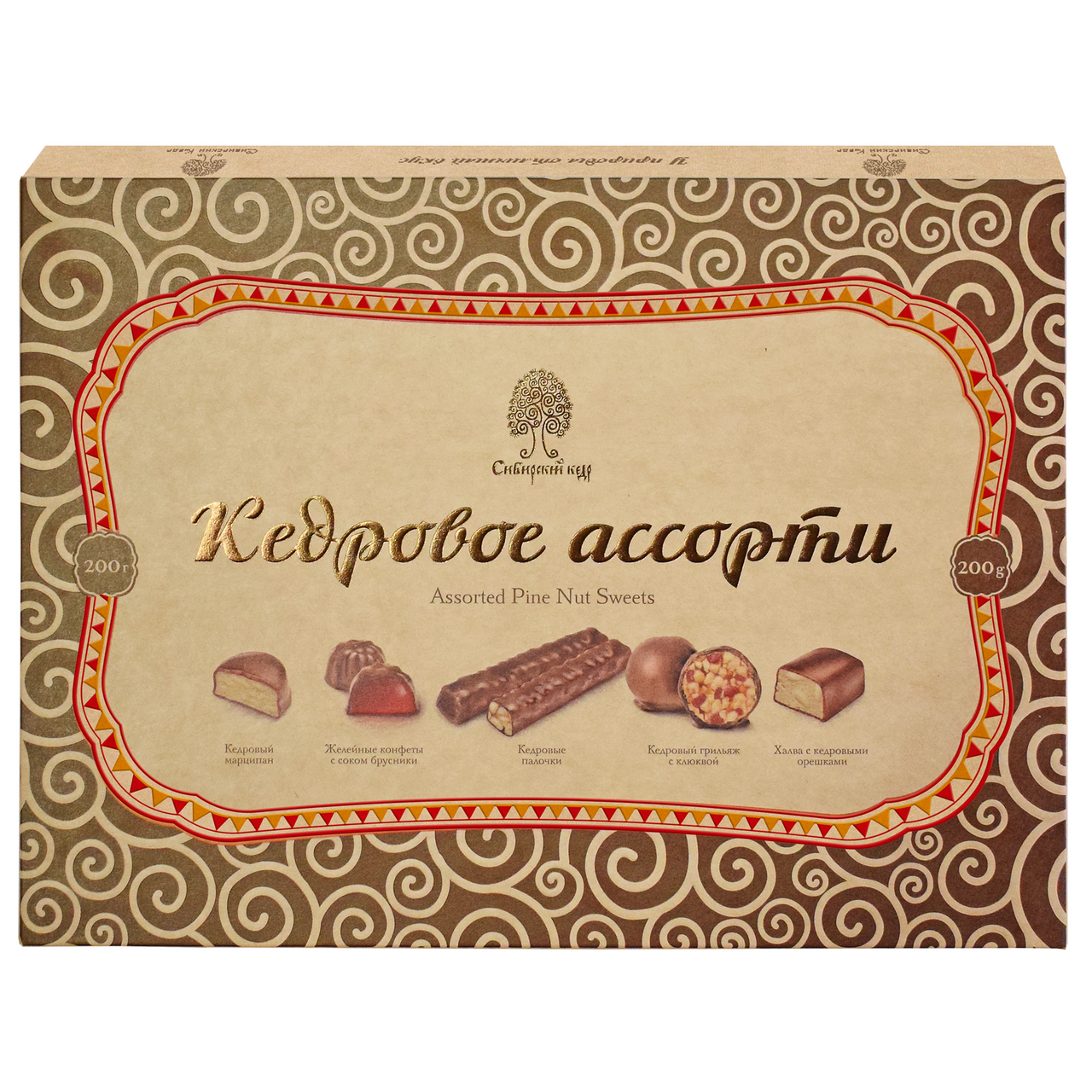 Набор шоколадных конфет Сибирский кедр Ассорти, 200г