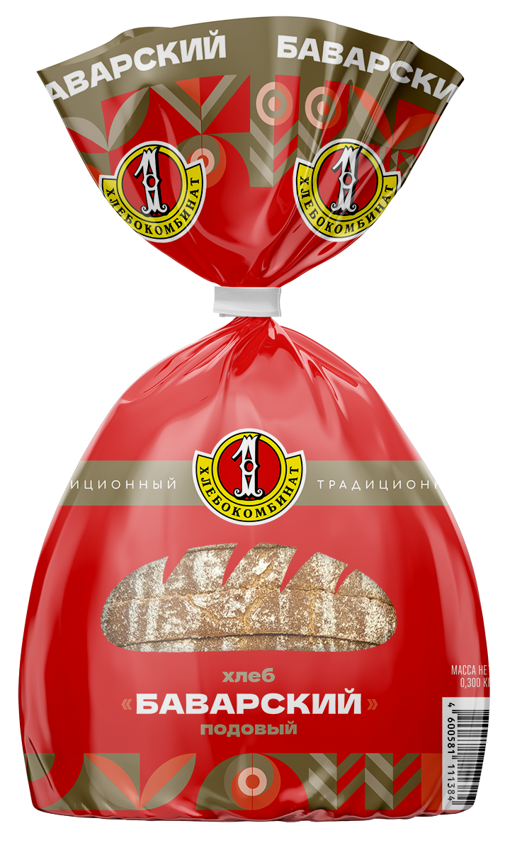 Хлеб Баварский Первый хлебокомбинат подовый нарезка, 300г
