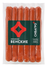 Сосиски Сибагро Венские вареные, 300г