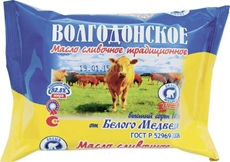 Масло сливочное Белый медведь Волгодонское Традиционное 82.5%, 180г