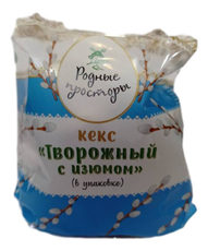 Кекс Родные Просторы творожный с изюмом, 100г