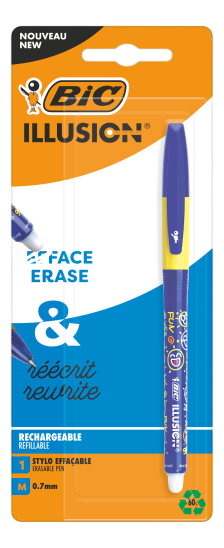 Изображение товара Ручка стираемая BIC Illusion синяя гелевая с технологией стирания