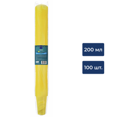 METRO PROFESSIONAL Стакан одноразовый пластиковый желтый 200мл, 100шт