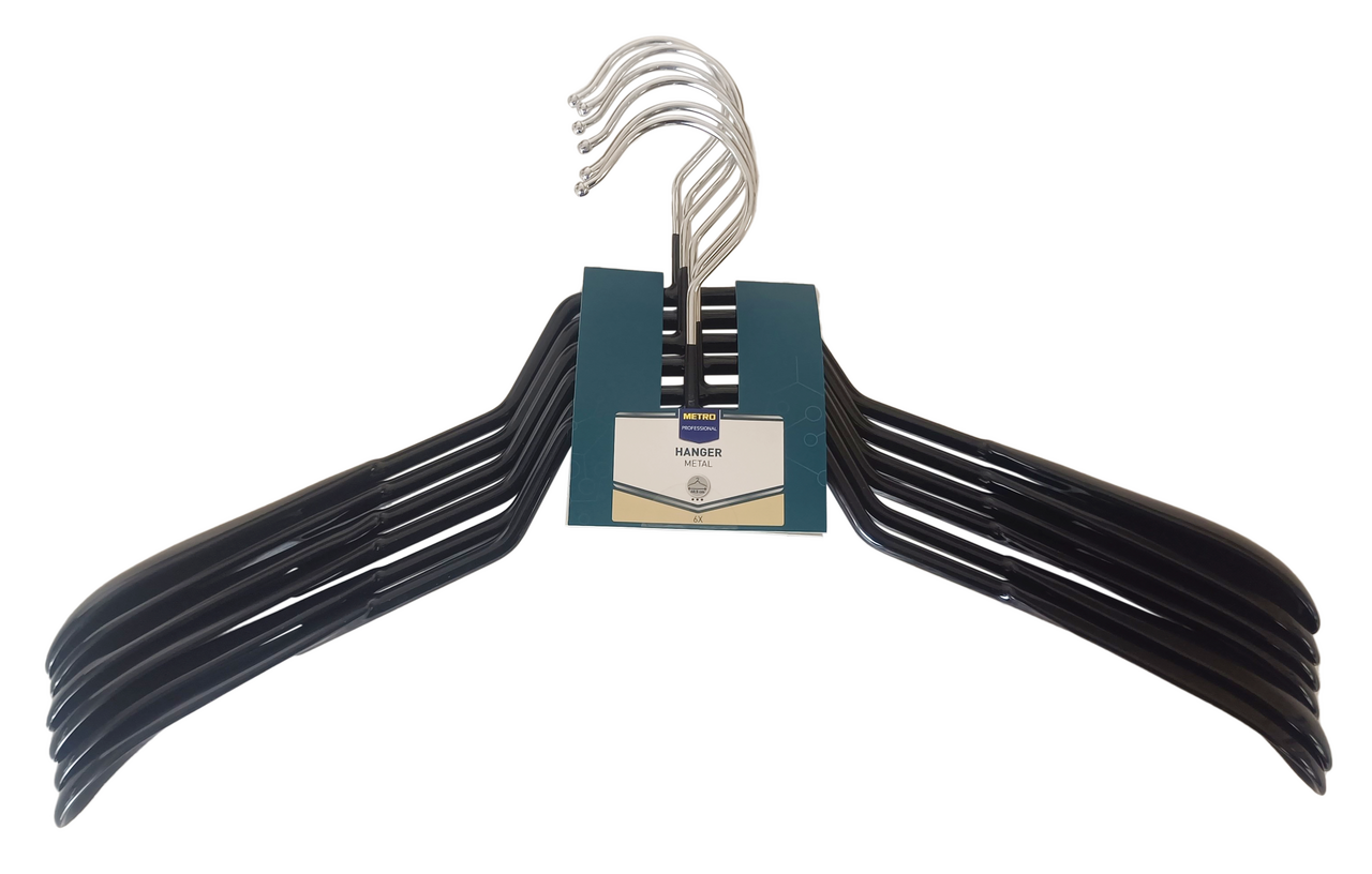 METRO PROFESSIONAL Плечики широкие нескользящие металлические, 6шт