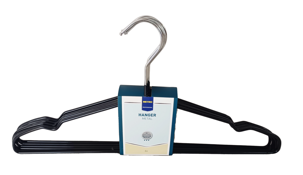 METRO PROFESSIONAL Плечики нескользящие с выемками металлические, 6шт
