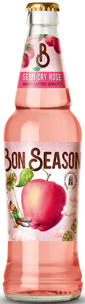 Изображение товара Сидр Bon Season Rose полусухой, 0.4л