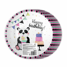 Тарелка одноразовая Fiolento Панда бумажная разноцветная 18см, 6шт