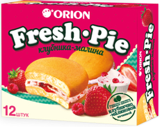 Пирожное Orion Fresh Pie Клубника-малина бисквитное (25г x 12шт), 300г