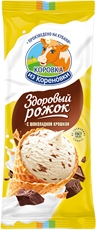 Мороженое Коровка из Кореновки рожок с шоколадной крошкой 15%, 120г