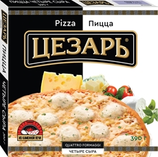 Пицца Цезарь Четыре сыра замороженная, 390г