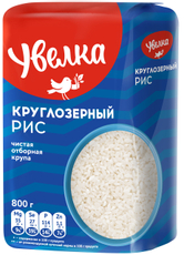 Крупа рис Увелка круглозерный шлифованный, 800г
