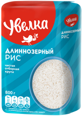 Крупа рис Увелка длиннозерный шлифованный, 800г