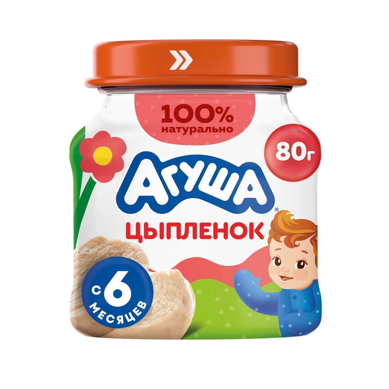 Изображение товара Пюре мясное детское Агуша Цыпленок с 6 месяцев, 80г