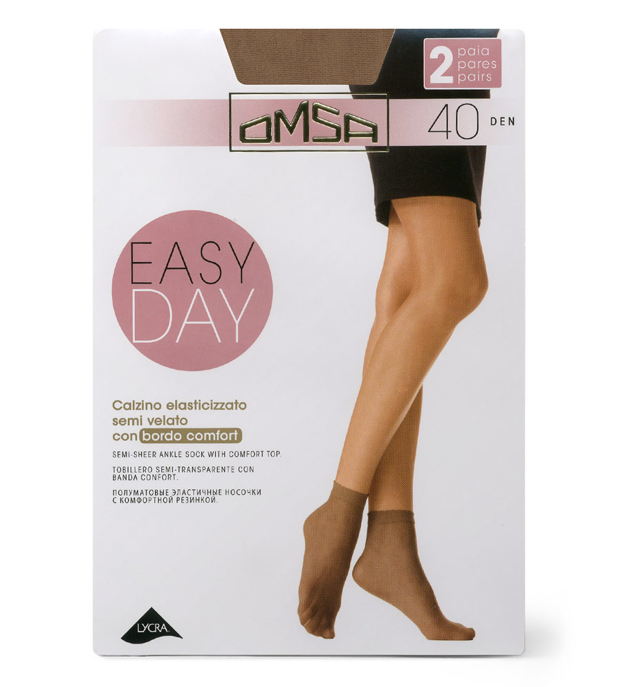 Носки женские Omsa Calzino Easy Day 40 den телесные 2 пары, размер 0
