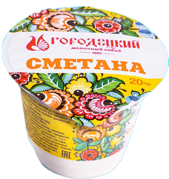 Сметана Городецкий молочный завод ГОСТ 20%, 250г