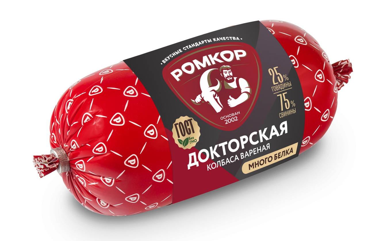 Колбаса Ромкор Докторская вареная ГОСТ, 350г купить с доставкой на дом ...