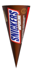 Мороженое молочное Snickers с пастой из арахиса в вафельном рожке 6%, 69г