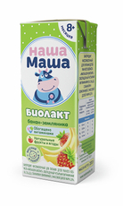 Биолакт детский Наша Маша Банан и земляника 2.8% с 8 месяцев, 200г