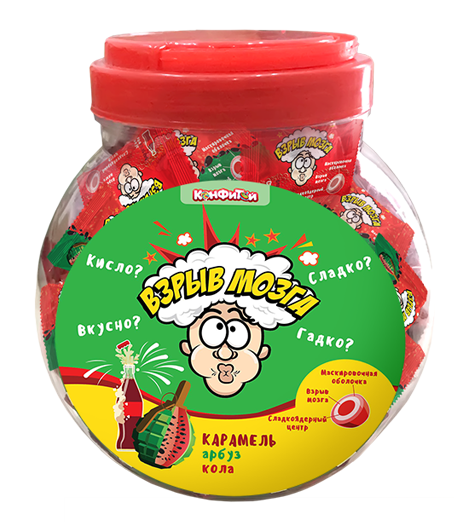 Карамель Конфитой Взрыв мозга Арбуз-кола, 3г x 166 шт
