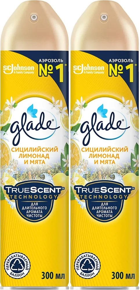 Освежитель воздуха Glade 5 в 1 Цитрусовый, 300мл x 2 шт