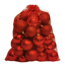 Tarrington House Набор елочных шаров в органзе красный, 45шт