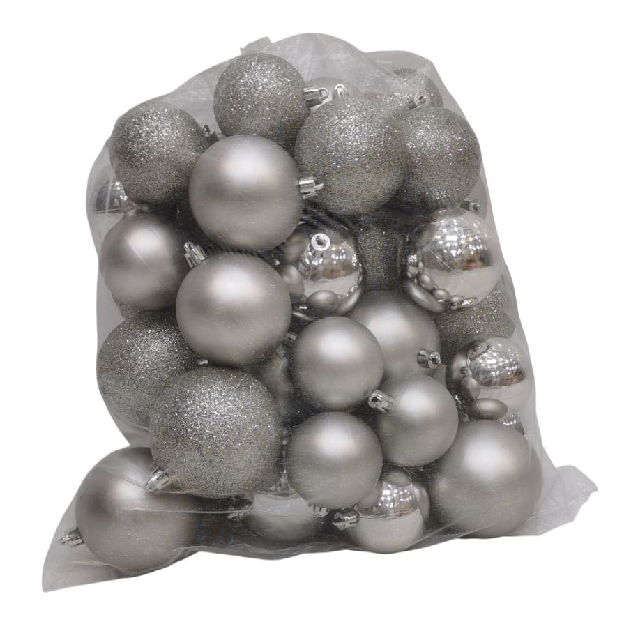 Tarrington House Набор елочных шаров в органзе серебряный, 45шт