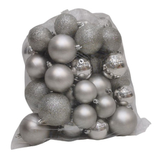 Tarrington House Набор елочных шаров в органзе серебряный, 45шт