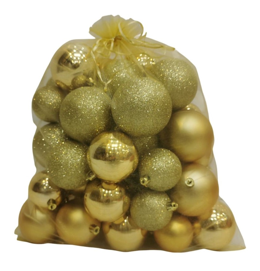 Tarrington House Набор елочных шаров в органзе золотой, 45шт