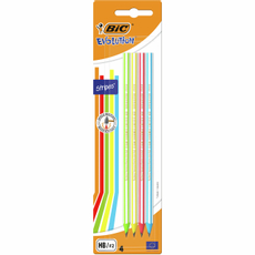 Карандаш чернографитовый BIC Evolution Stripes HB корпус с полосками, 4 шт