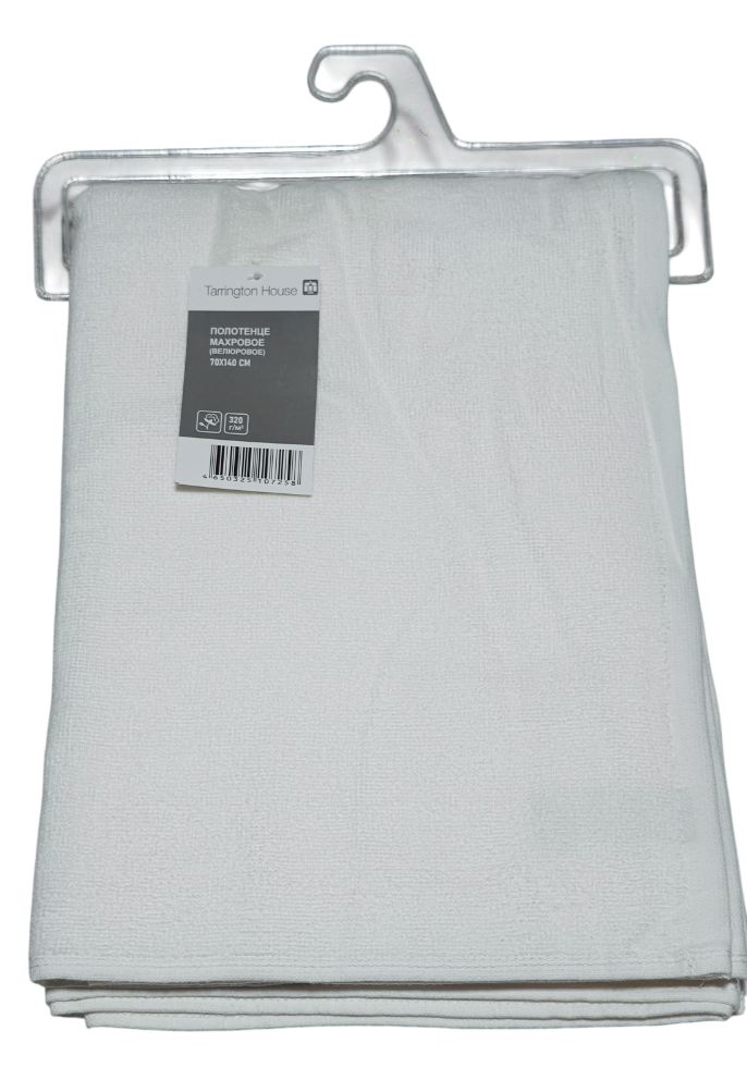 Tarrington House Полотенце белое велюр 320 г/м2, 70 х 140см